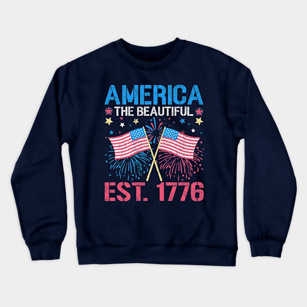 America The Beautiful 1776 Crewneck Sweatshirt by Etopix